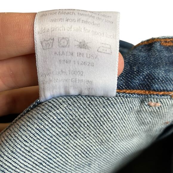 Salt Works Sz 28 Vtg Y2K Low Rise Flare Jeans Usa Made Vintage Wash Flap Pockets - Picture 13 of 16